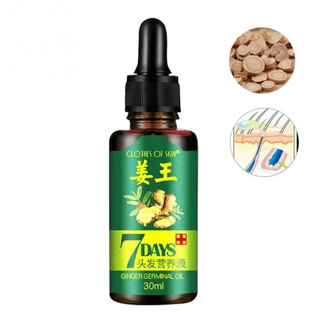 Unisex Anti Hair Loss Treatment Serum Ginger Extract Hair Regrowth Organic Beard Oil Growing Men Women Hair Care #508