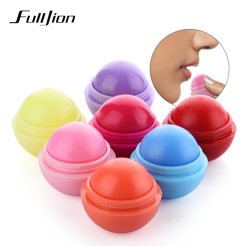 Fulljion Ball Lip Balm Lipstick Organic Ingredients Lip Protector Sweet Taste Fruit Embellish Makeup Lipstick Gloss for mouth