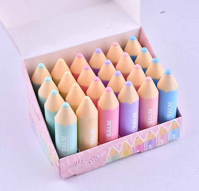 24pcs/box Fruit Nature Organic Lip Balm Makeup Dream Crayons Lip Balm Special Care For Dry Lips Moisturizing Free Shipping