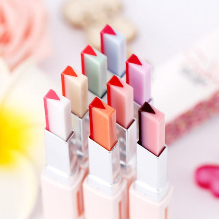 1pc Double Gradient Lipstick Lip Gloss Makeup Korean Effect Two Tone Lip Bar Waterproof Fruit Organic Portable