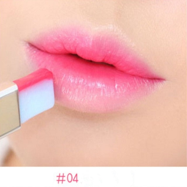 1pc Double Gradient Lipstick Lip Gloss Makeup Korean Effect Two Tone Lip Bar Waterproof Fruit Organic Portable