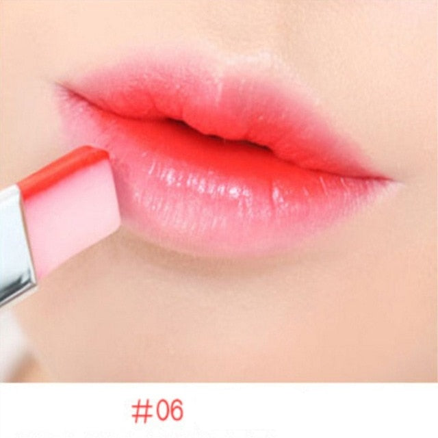 1pc Double Gradient Lipstick Lip Gloss Makeup Korean Effect Two Tone Lip Bar Waterproof Fruit Organic Portable