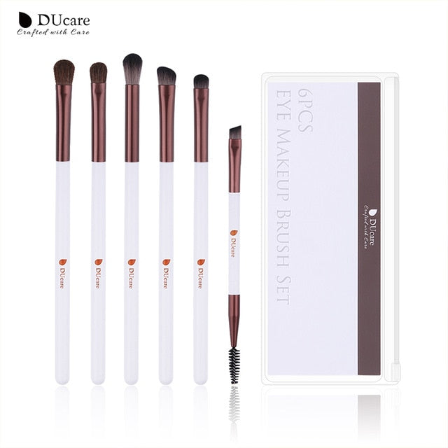 DUcare Eyeshadow Brush 4/6PCS Makeup Brushes Blending Eyebrow Brush Nature Bristles Synthetic  Hair Eye Shadow Brush Set